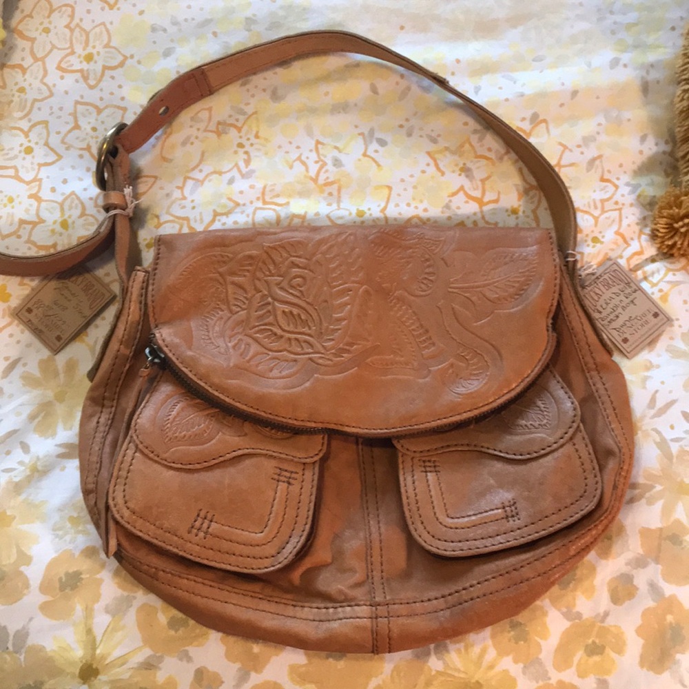 Lucky Brand Brown Leather Ramblings Rose Bag NWT